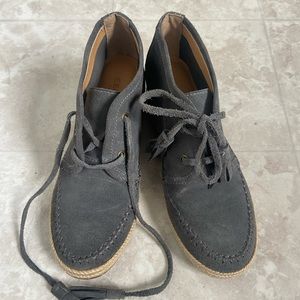 Wedge leather wedge shoe